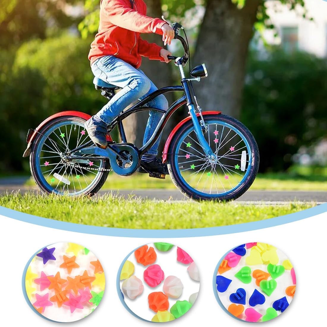 108 Pièces De Rayons De Vélo Colorés Pour Les Filles Et Les Garçons Perles De Rayons